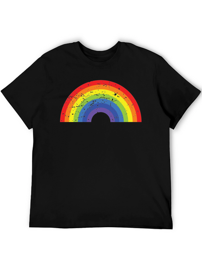 Rainbow Graphic Black T-Shirt - Casual Comfort