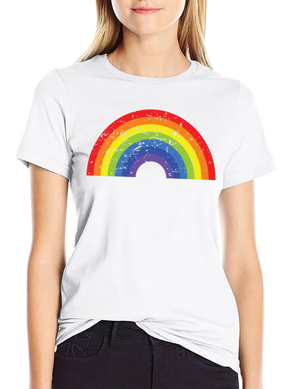 Rainbow Graphic Black T-Shirt - Casual Comfort
