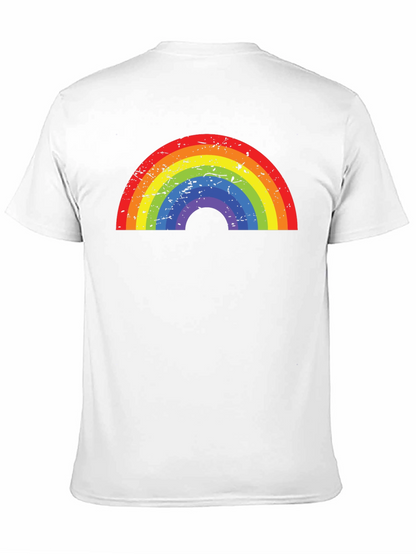 Rainbow Graphic Black T-Shirt - Casual Comfort
