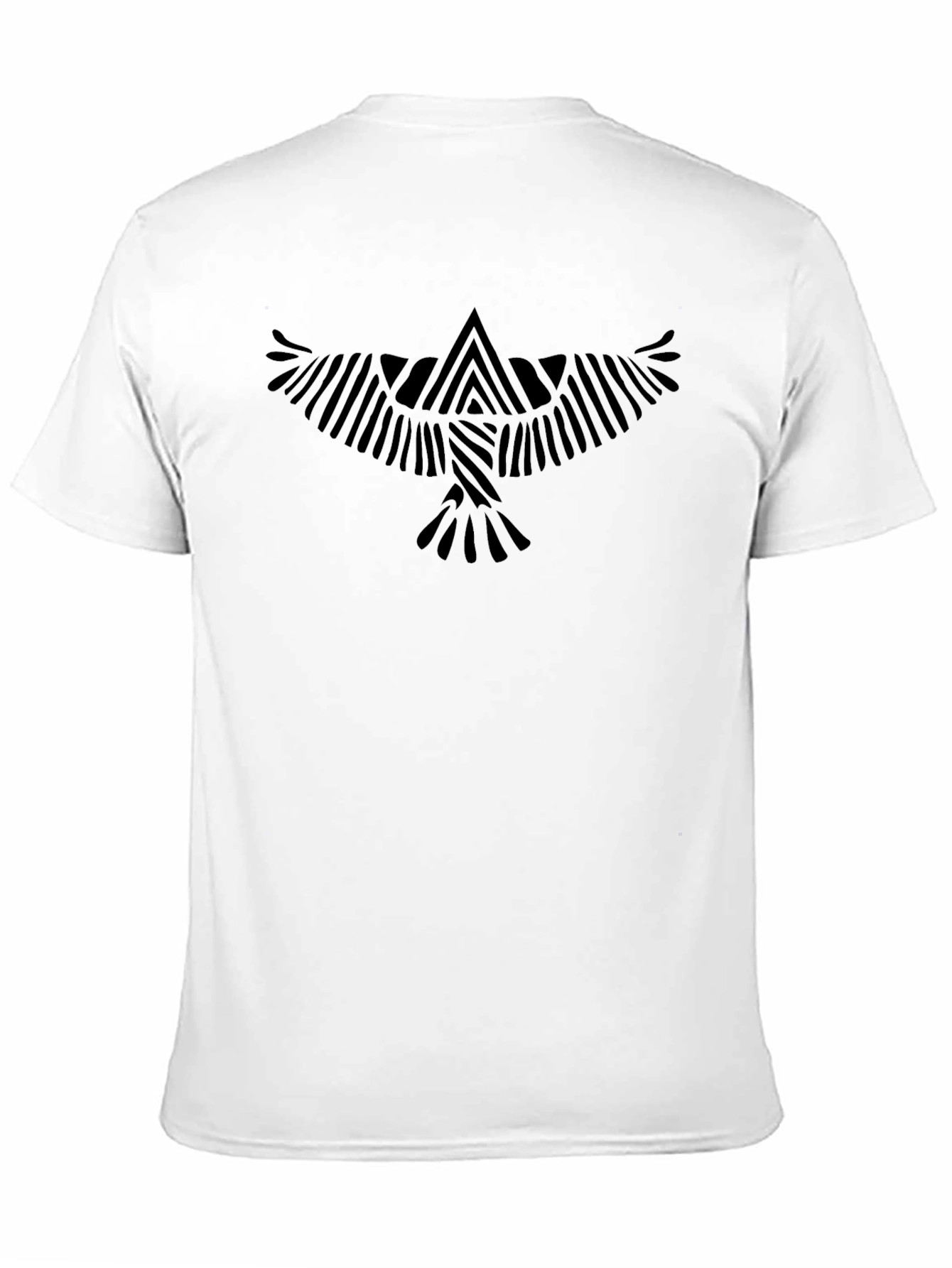 Abstract Bird Print Black T-Shirt