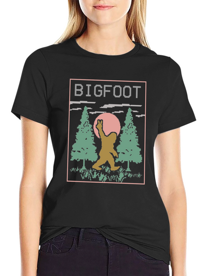 Retro Bigfoot T-Shirt - Pixelated Design