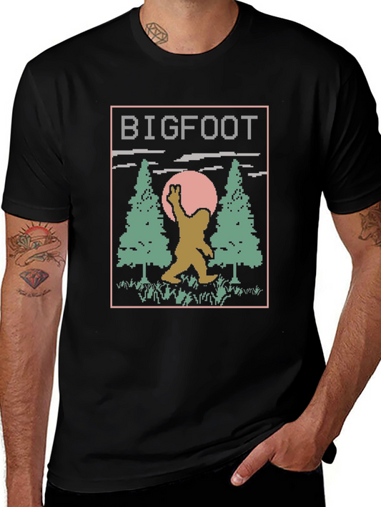 Retro Bigfoot T-Shirt - Pixelated Design