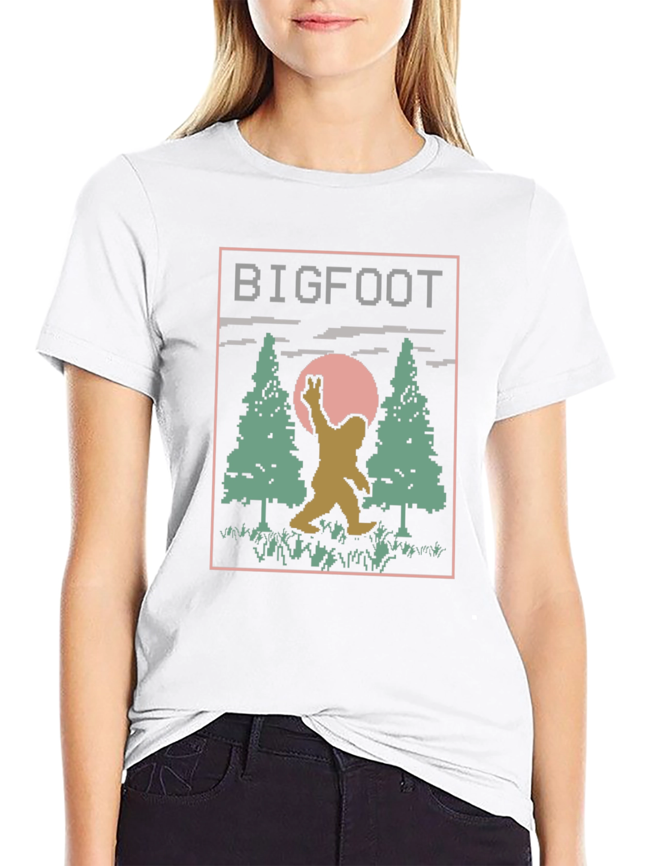 Retro Bigfoot T-Shirt - Pixelated Design