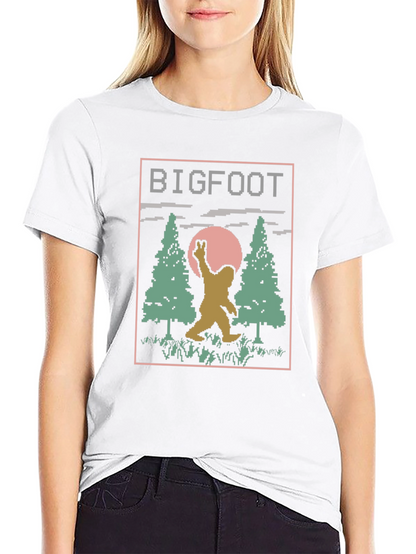 Retro Bigfoot T-Shirt - Pixelated Design