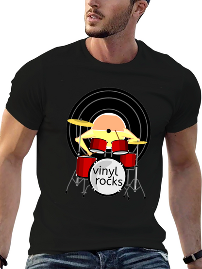 Vinyl Rocks Drum Set Graphic Tee