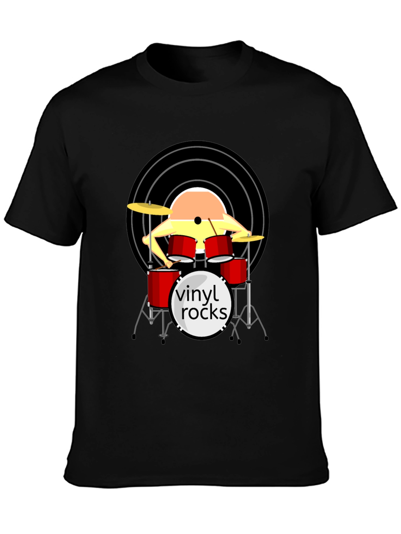 Vinyl Rocks Drum Set Graphic Tee