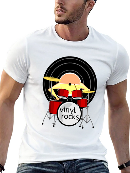 Vinyl Rocks Drum Set Graphic Tee