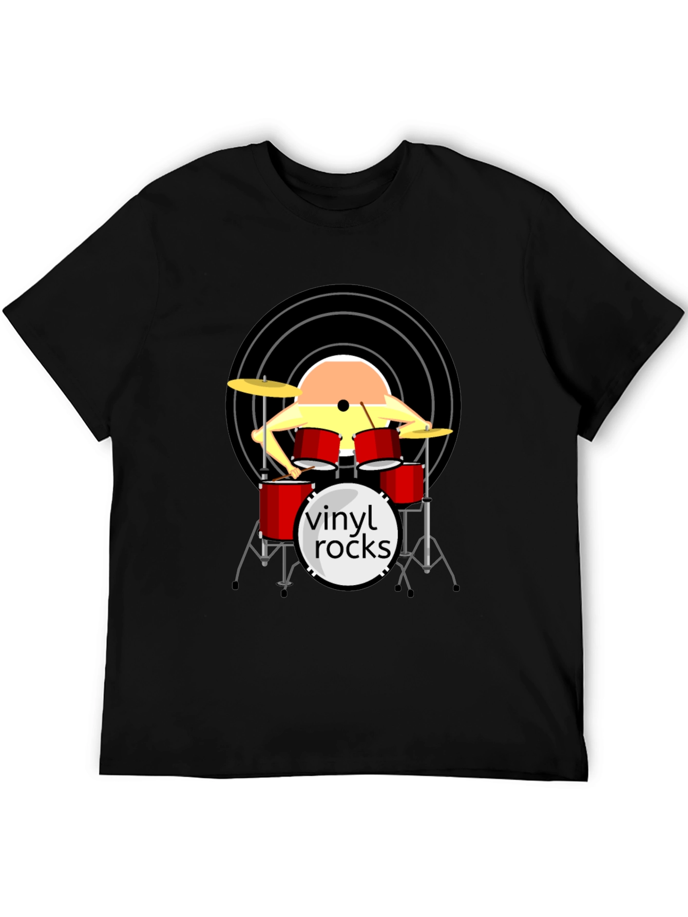 Vinyl Rocks Drum Set Graphic Tee