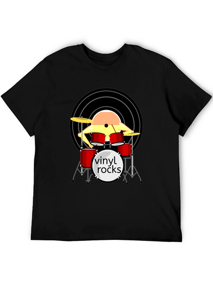 Vinyl Rocks Drum Set Graphic Tee