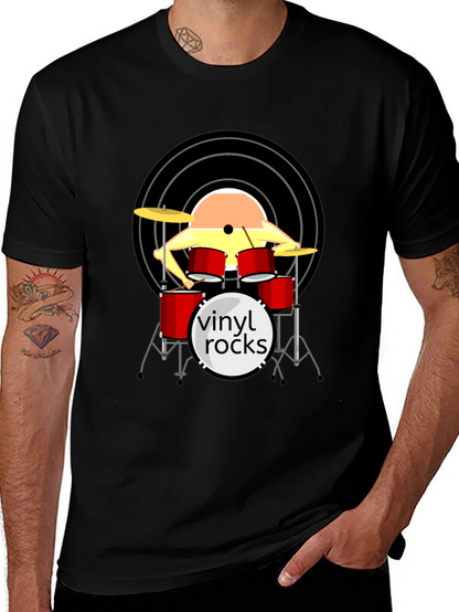 Vinyl Rocks Drum Set Graphic Tee