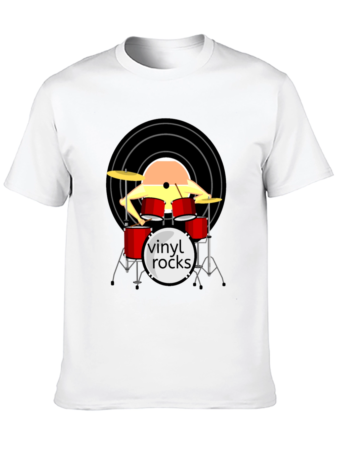 Vinyl Rocks Drum Set Graphic Tee