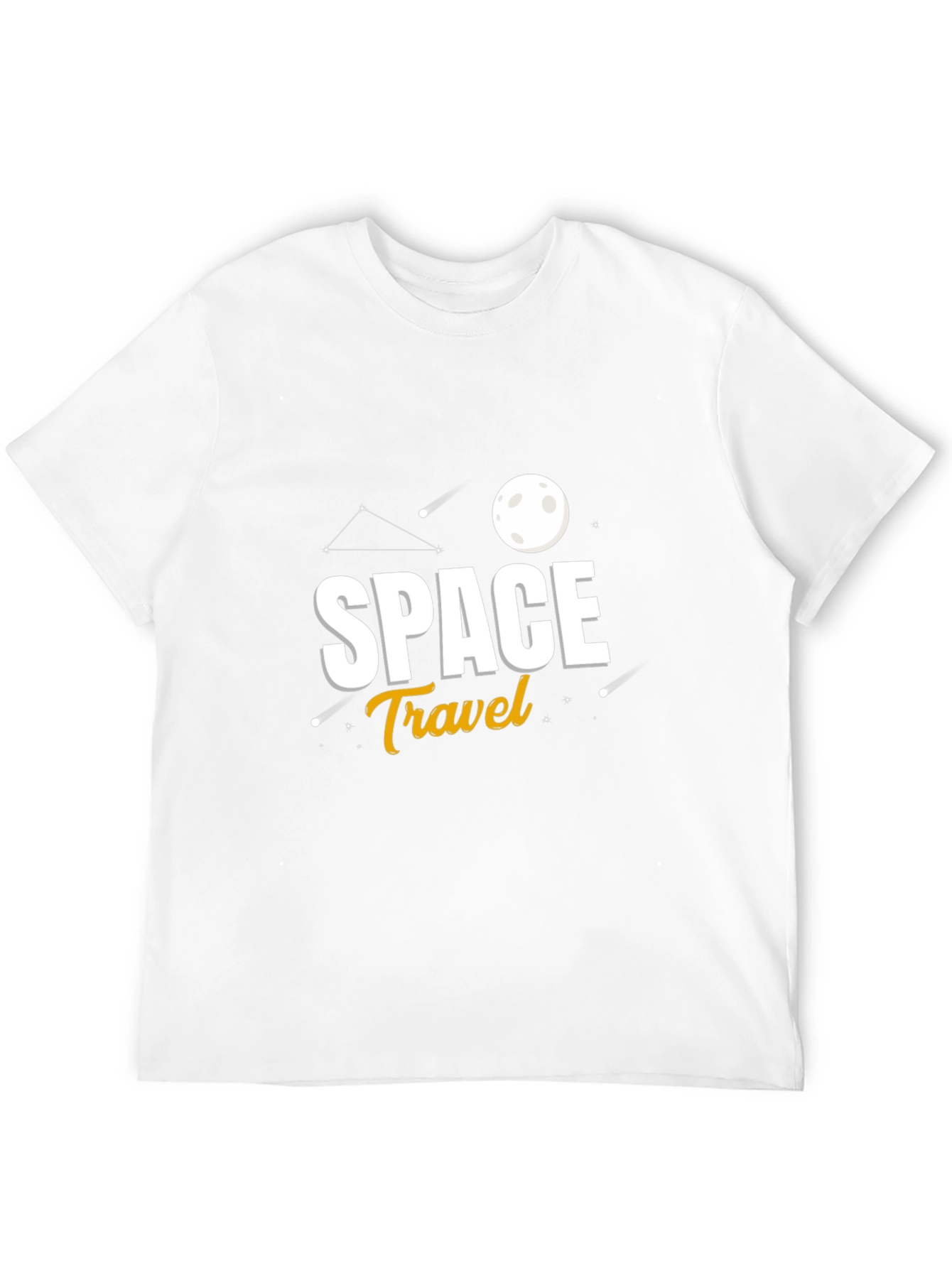 Space Travel Graphic Print Black T-Shirt
