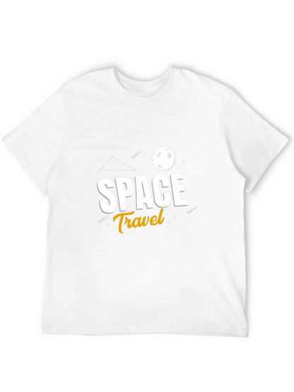 Space Travel Graphic Print Black T-Shirt