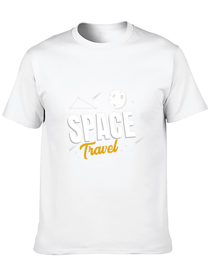 Space Travel Graphic Print Black T-Shirt