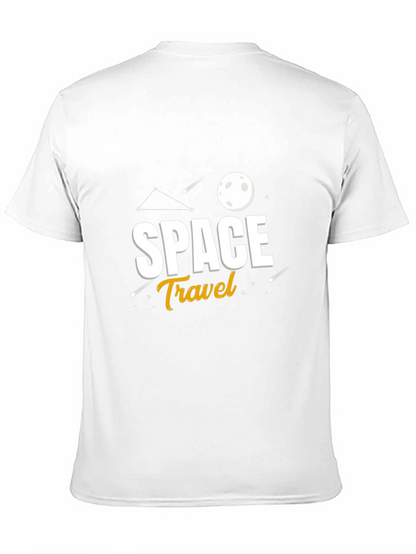 Space Travel Graphic Print Black T-Shirt
