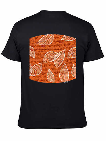 Autumn Leaves Graphic Tee - Stylish Black Cotton T-Shirt