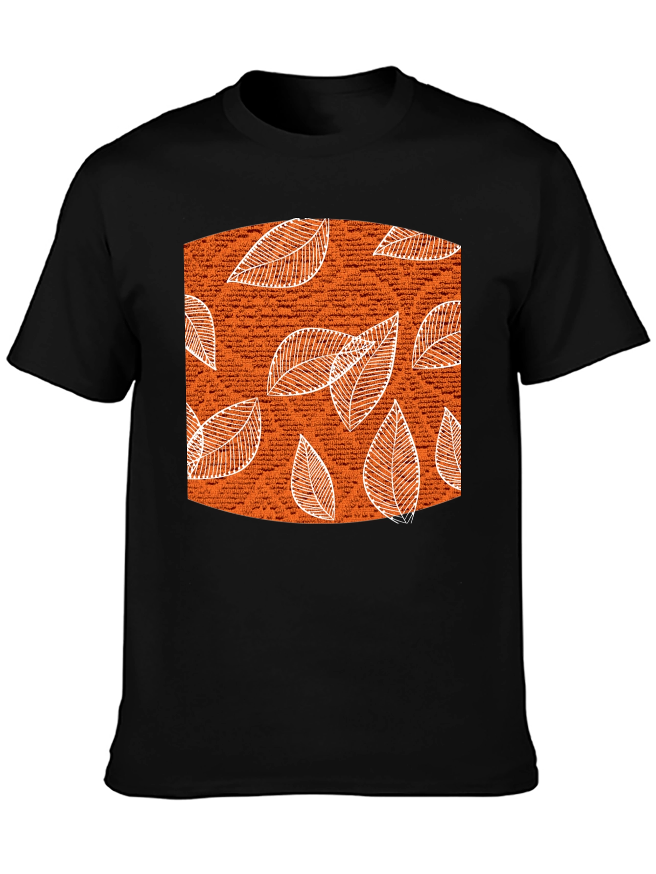 Autumn Leaves Graphic Tee - Stylish Black Cotton T-Shirt