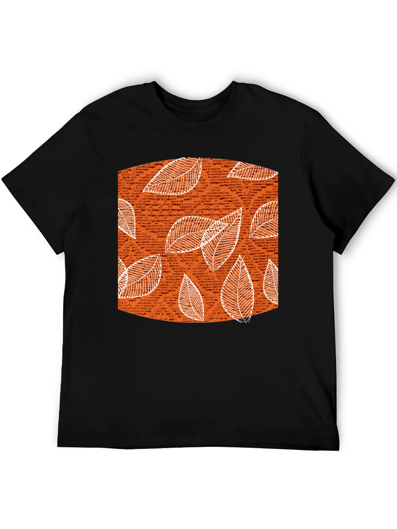 Autumn Leaves Graphic Tee - Stylish Black Cotton T-Shirt