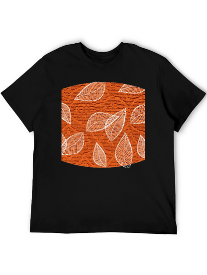 Autumn Leaves Graphic Tee - Stylish Black Cotton T-Shirt