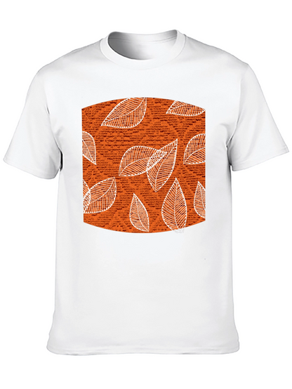 Autumn Leaves Graphic Tee - Stylish Black Cotton T-Shirt