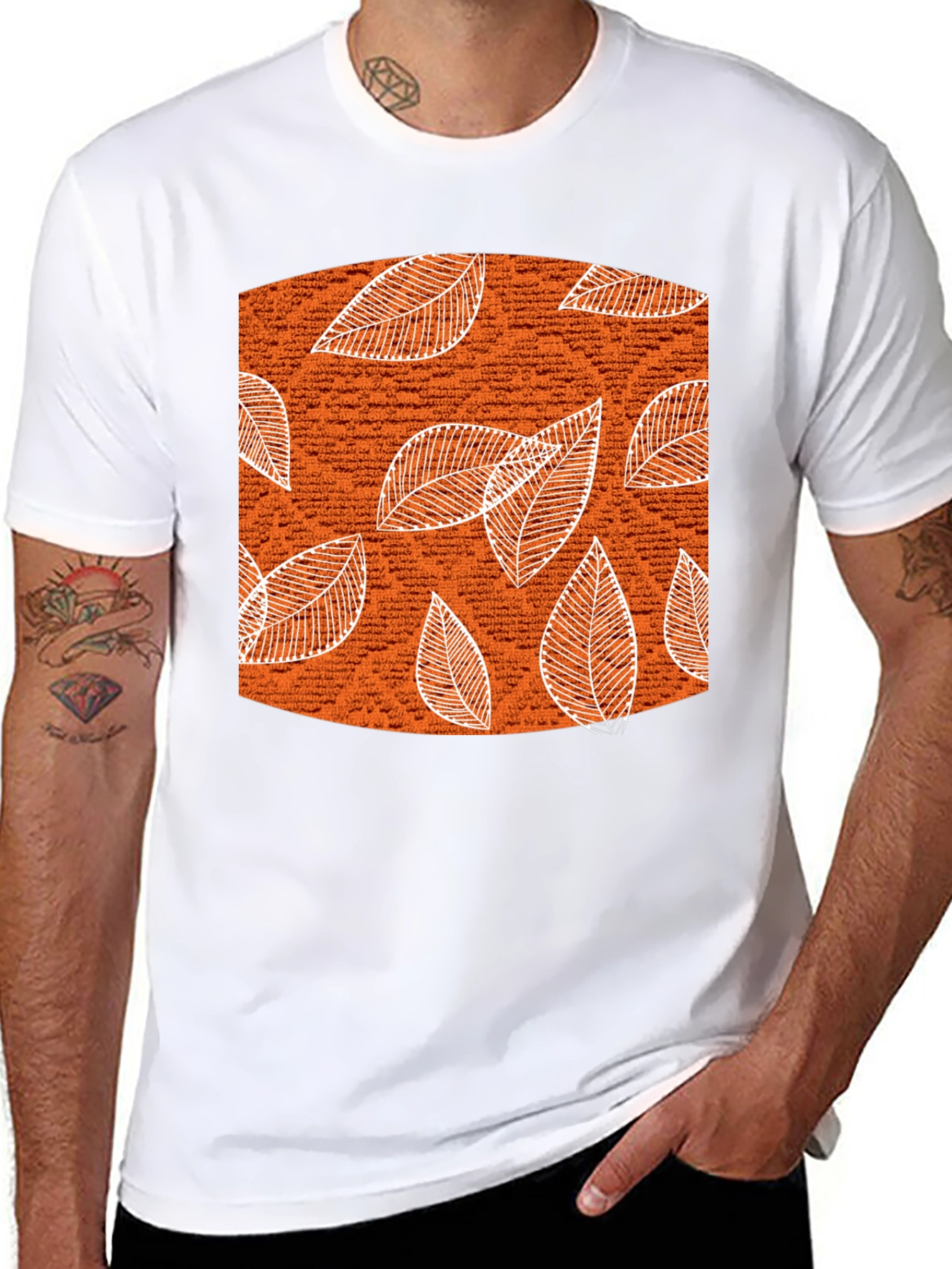 Autumn Leaves Graphic Tee - Stylish Black Cotton T-Shirt