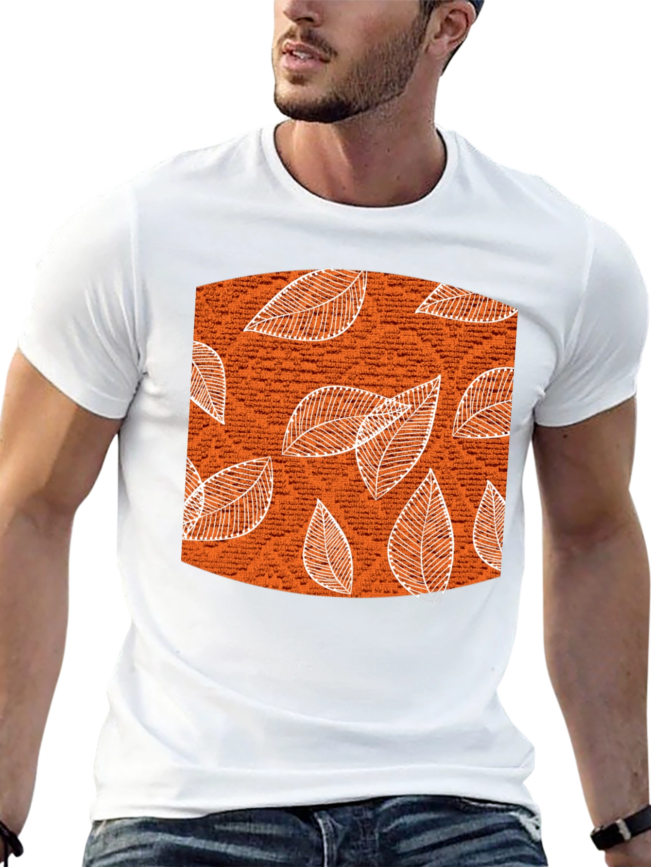 Autumn Leaves Graphic Tee - Stylish Black Cotton T-Shirt