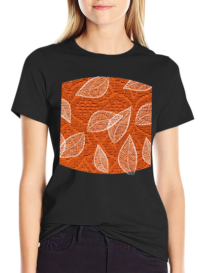 Autumn Leaves Graphic Tee - Stylish Black Cotton T-Shirt