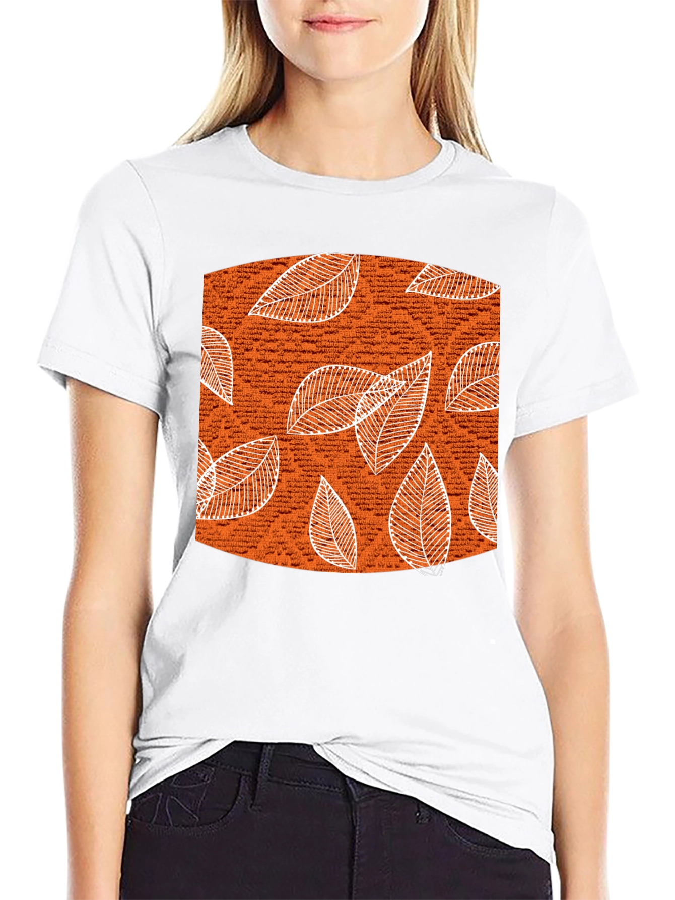 Autumn Leaves Graphic Tee - Stylish Black Cotton T-Shirt