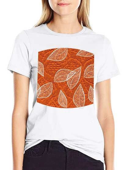 Autumn Leaves Graphic Tee - Stylish Black Cotton T-Shirt
