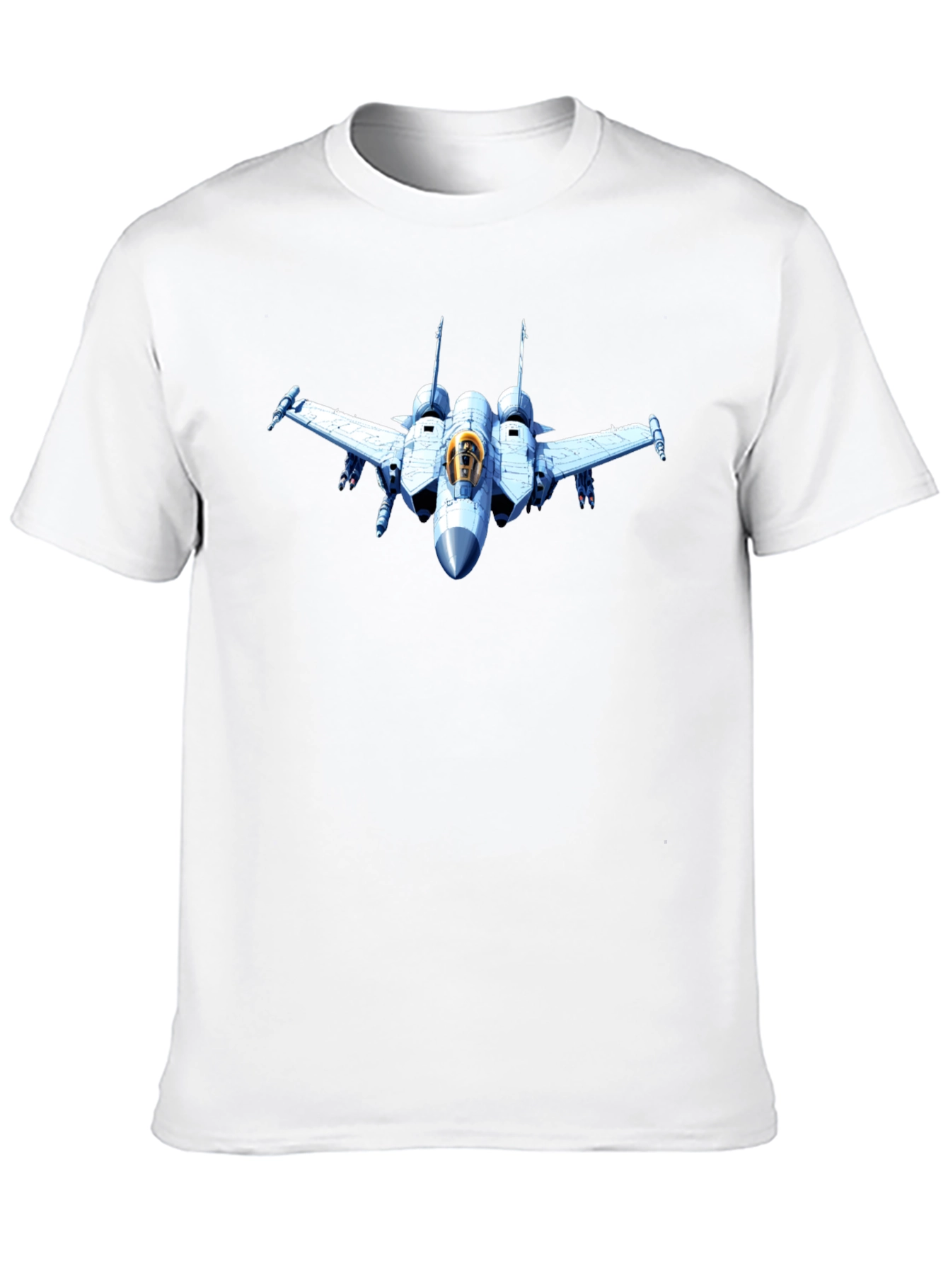 Jet Fighter Graphic Tee - Black Cotton T-Shirt