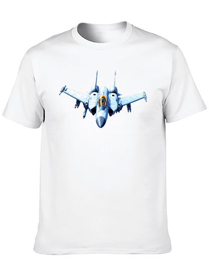 Jet Fighter Graphic Tee - Black Cotton T-Shirt