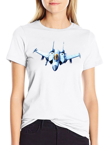 Jet Fighter Graphic Tee - Black Cotton T-Shirt