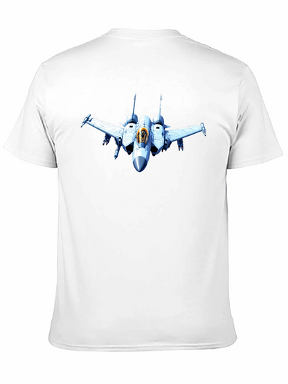 Jet Fighter Graphic Tee - Black Cotton T-Shirt