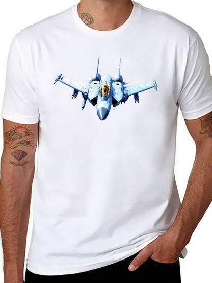 Jet Fighter Graphic Tee - Black Cotton T-Shirt
