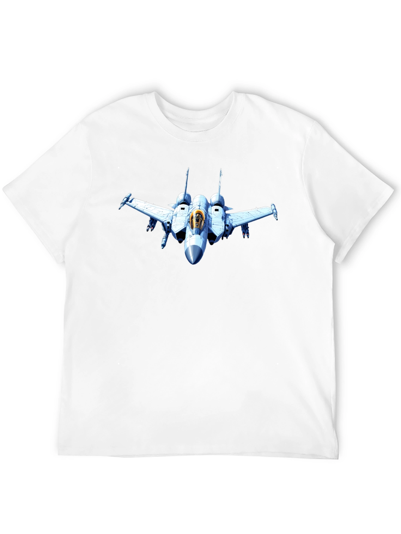 Jet Fighter Graphic Tee - Black Cotton T-Shirt