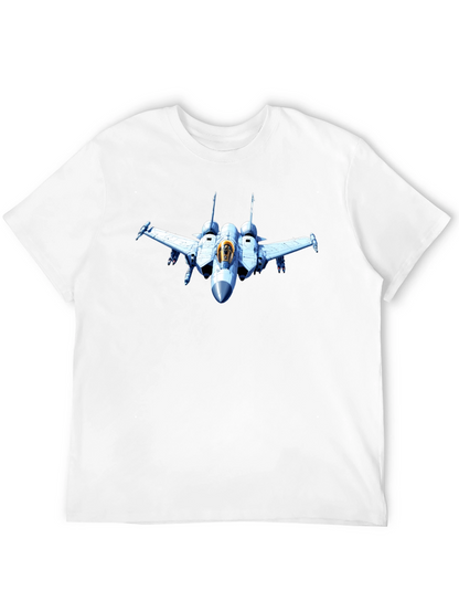 Jet Fighter Graphic Tee - Black Cotton T-Shirt