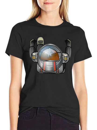 Astronaut Graphic Tee - Black Crew Neck