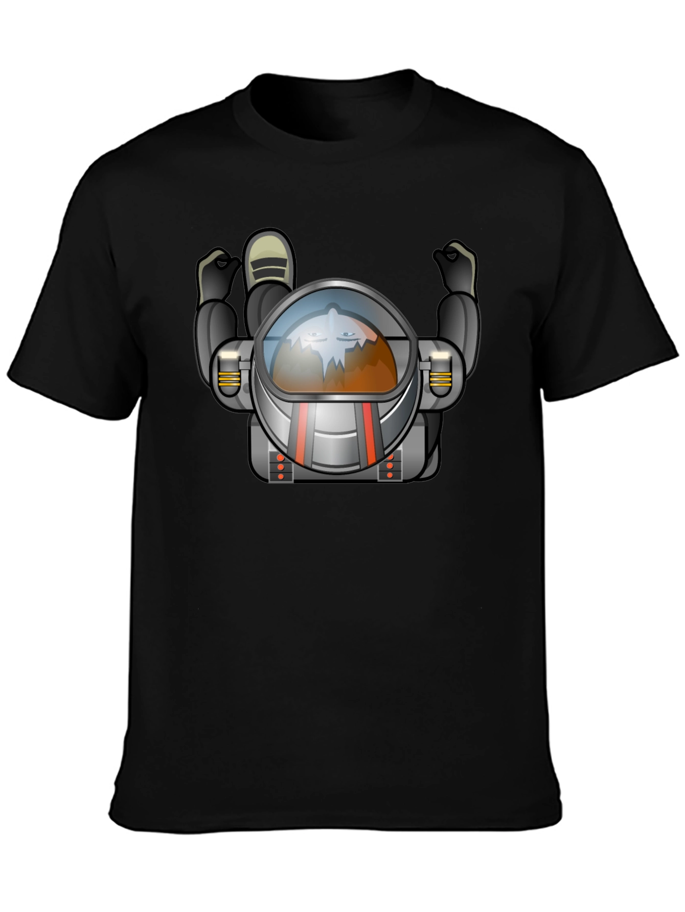 Astronaut Graphic Tee - Black Crew Neck