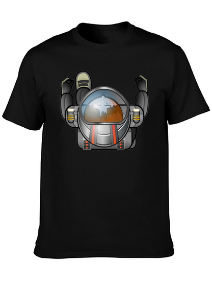 Astronaut Graphic Tee - Black Crew Neck