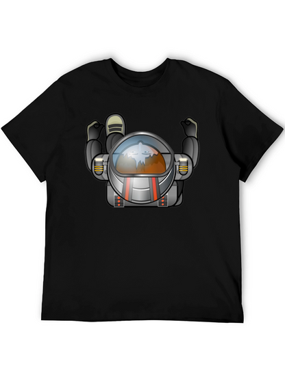 Astronaut Graphic Tee - Black Crew Neck