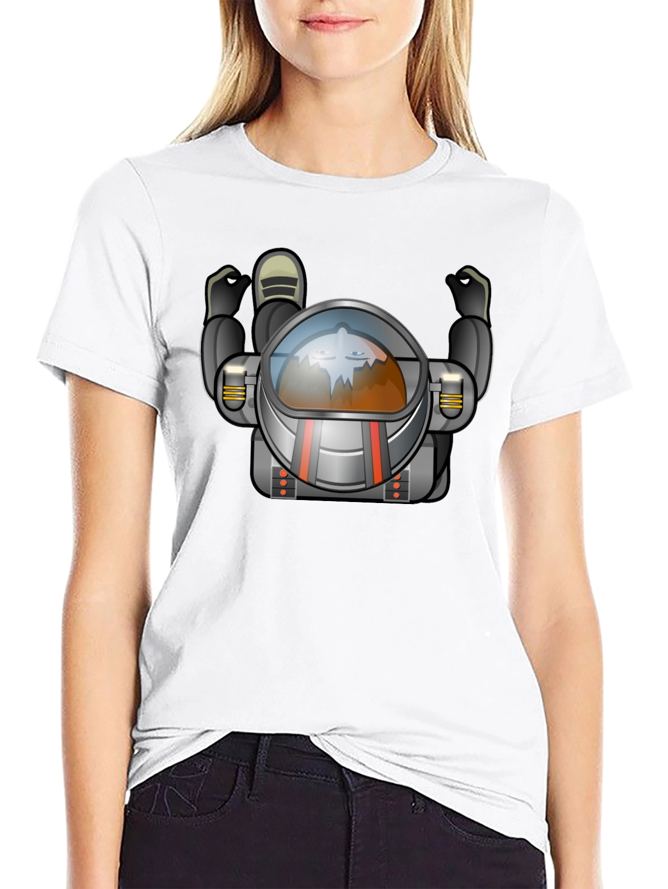 Astronaut Graphic Tee - Black Crew Neck