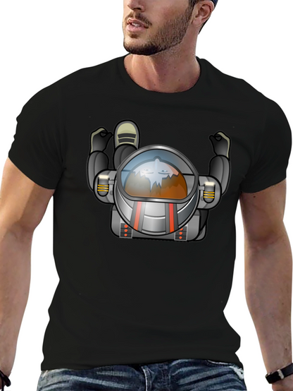 Astronaut Graphic Tee - Black Crew Neck