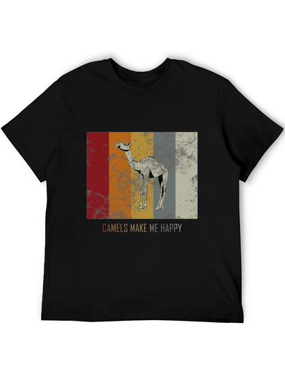 Camels Make Me Happy T-Shirt - Retro Design