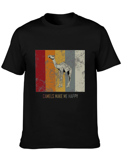 Camels Make Me Happy T-Shirt - Retro Design
