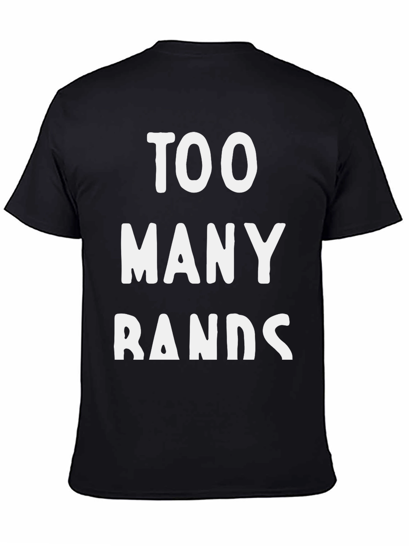Too Many Bands Graphic Tee - Black Cotton T-Shirt
