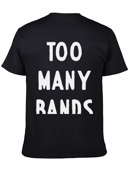 Too Many Bands Graphic Tee - Black Cotton T-Shirt