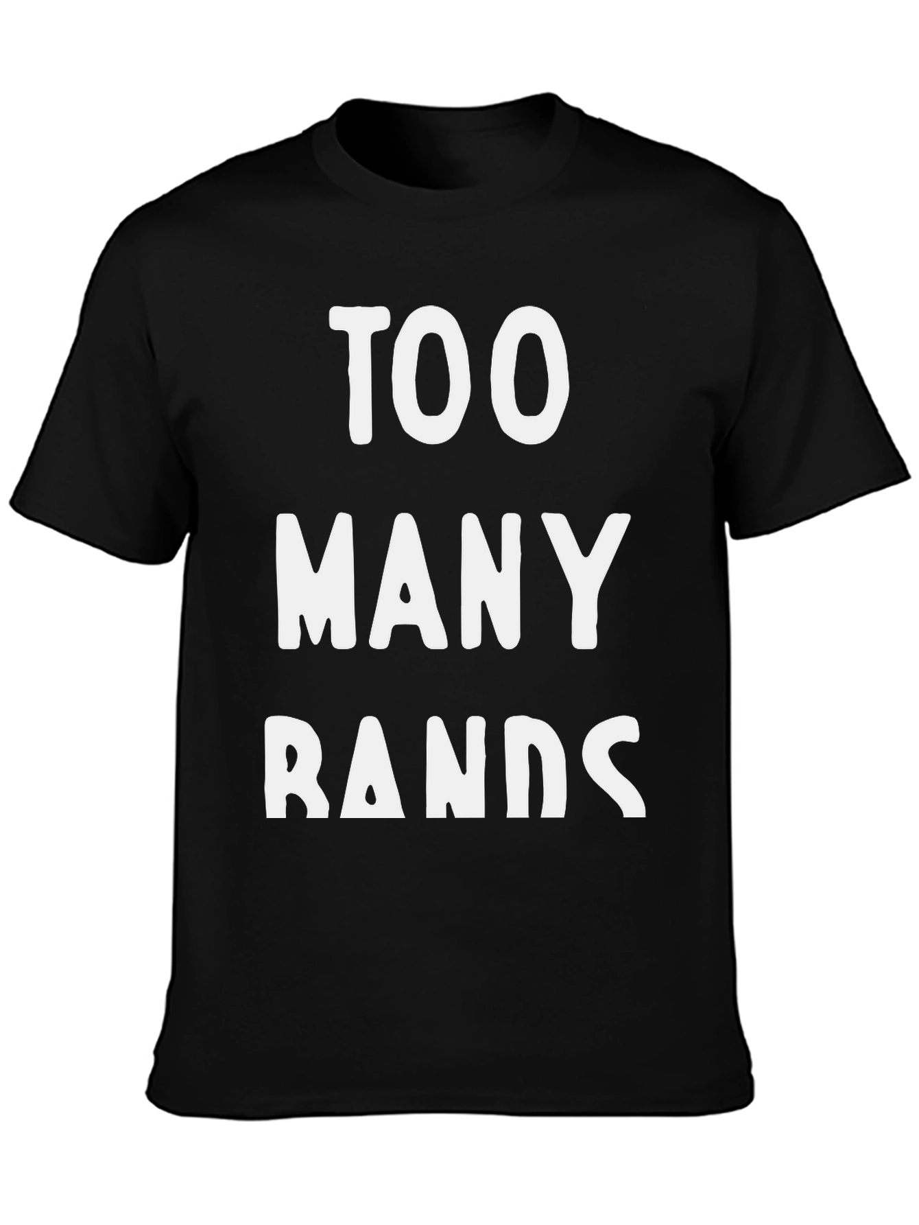 Too Many Bands Graphic Tee - Black Cotton T-Shirt
