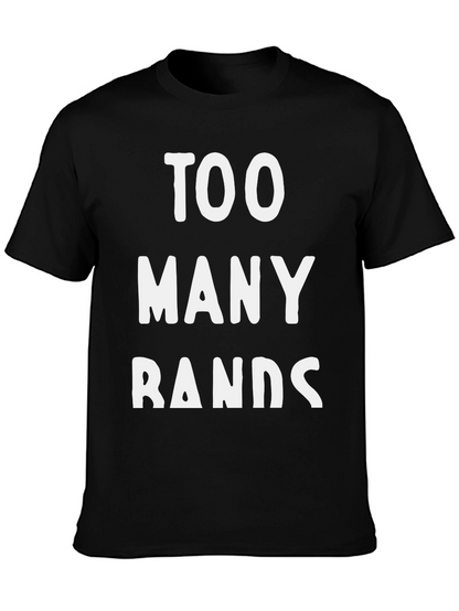 Too Many Bands Graphic Tee - Black Cotton T-Shirt