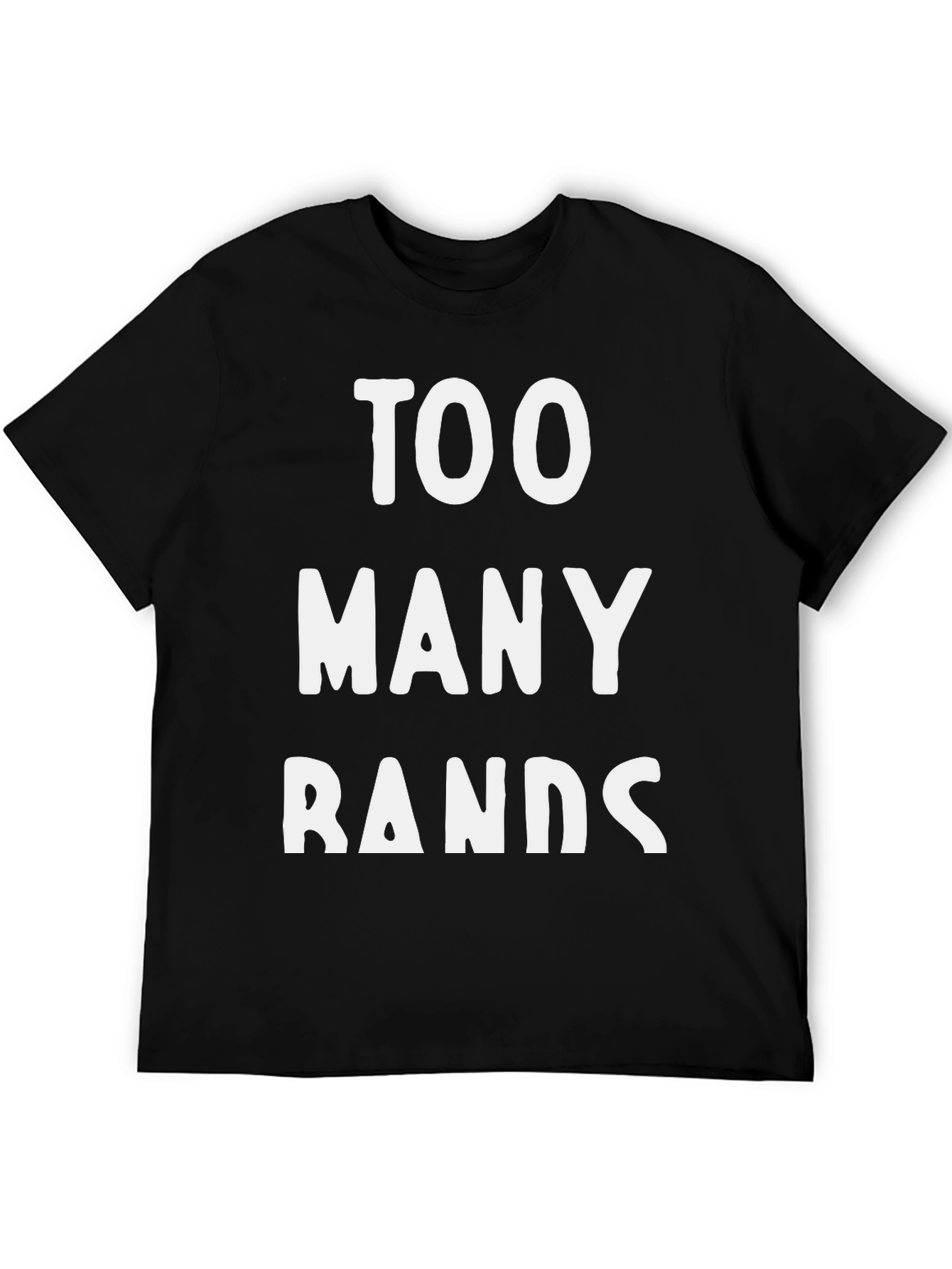 Too Many Bands Graphic Tee - Black Cotton T-Shirt