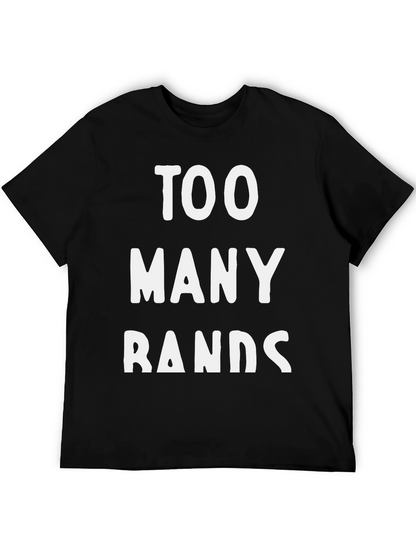 Too Many Bands Graphic Tee - Black Cotton T-Shirt